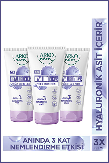 Arko Nem Yoğun Bakım Kremi Hyaluronik Asit 3x60 Ml - Fiyatı, Yorumları