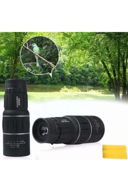 Telescop monocular, factor de mărire 16 X, diametru lentilă 52 mm, husă inclusă, negru