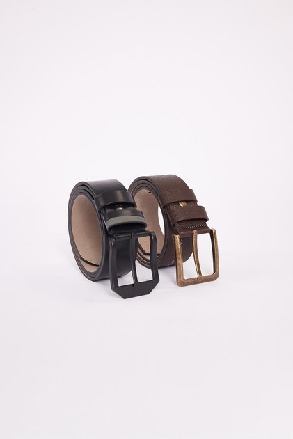 Men's Set of 2 4 cm Black 4 cm Brown Sports Belt
