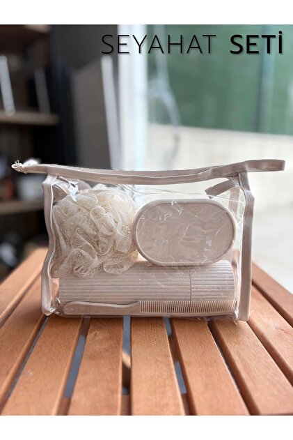 ARVALE 5 Parça Seyahat Seti Ve Plaj Seti | Şeffaf Organizer Çanta