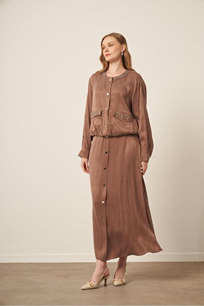 k47qk0様 お洋服セット FTZ WOMEN Kadın Cupra Etekli Takım Kahve 31063 - Fiyatı, Yorumları