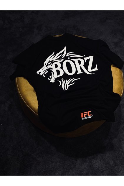 Ufc Khamzat Chimaev 100% Cotton Relax Fit Crew Neck Black Tshirt