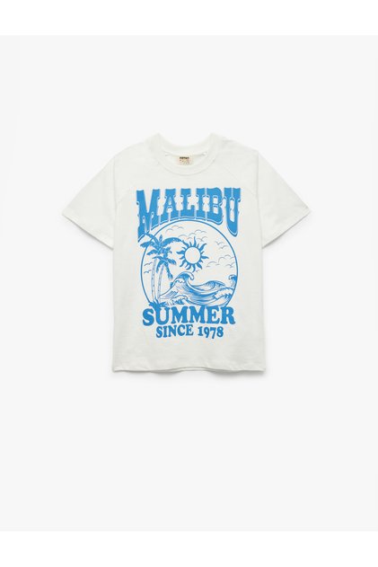 Cotton Crew Neck Short Sleeve Printed T-Shirt
