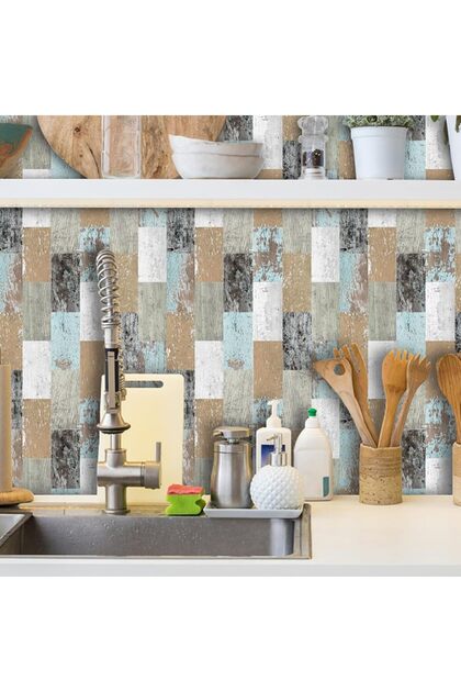 Kitchen Countertop Covering Marble Pattern Adhesive Foil Tile Covering Sticker 60cm X 100cm