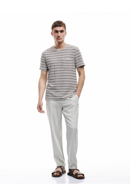 Viscose Pocket Detailed Rayon Tapered Waist Lace-Up Trousers