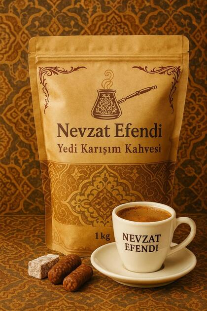 Nevzat Efendi 7 Mixture Dibek Coffee 1 kg Without Additives, Natural