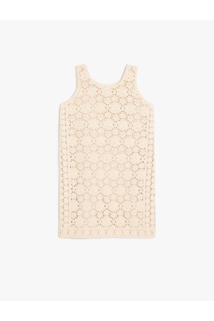 Cotton Openwork Strappy Lace Gilet Dress
