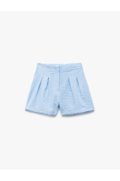 Textured Mini Shorts with Pile Detail and Elastic Waist