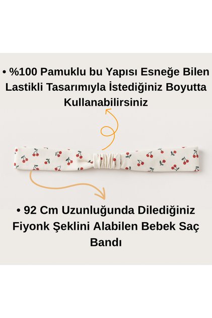 Baby Girl Cherry Patterned Bow Flexible Hair Band