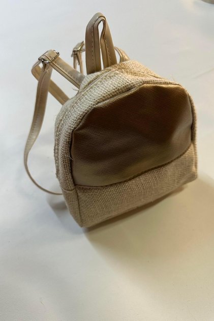 Straw Gold Detailed Girls Backpack Children's Accessory Children's Bag – Backpack, Stylish Design