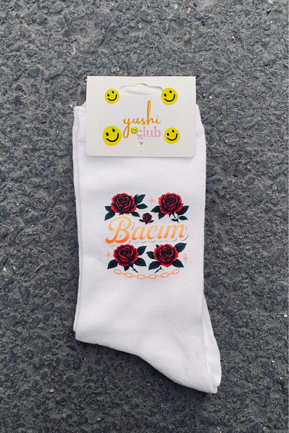 White Bacım Bamboo Seamless Socks