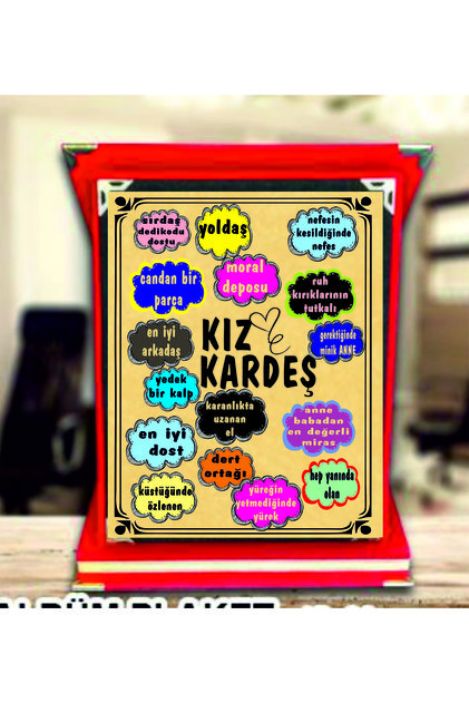 KIZKARDEŞ plaket canım kardeşim plaket doğum günü plaket kızkardeşe hediye