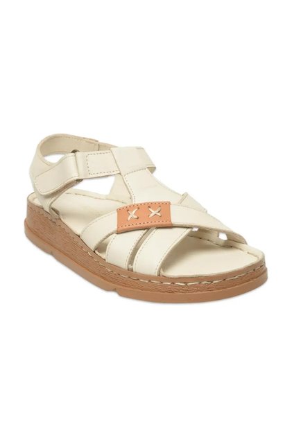 D25Ys-2440 Women's Genuine Leather Comfort Sandals Bone