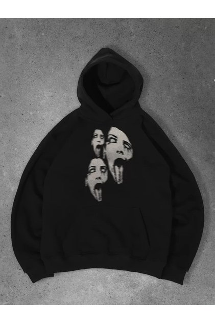 Unisex Triple Scream Sweatshirt Black
