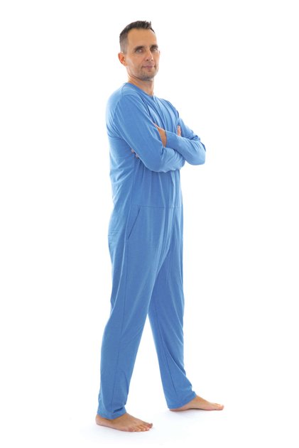 Salopetă pijama lungă pentru bărbați, albastru marin, 195/6XL
