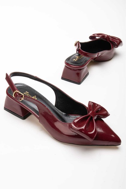 Pointed Toe Bow Detail Women's Heeled Shoes Zy-01