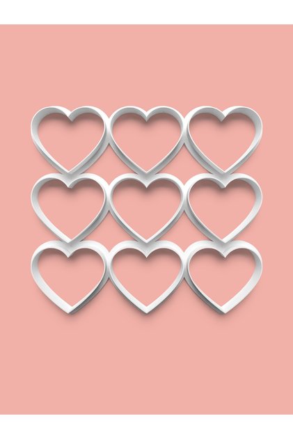 Multi Cutter Heart Cookie Mold and Sugar Dough Mold 6 cm