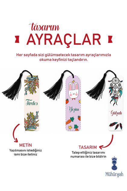 Kitap Ayracı, Kişiye Özel Isimli Ayraç, Kişiye Özel Hediye, Kişiselleştirilebilir Hediye ( 1 Adet )