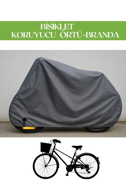 Gri Kilit Uyumlu Bisiklet Brandası, Bisiklet Koruma Örtüsü, 4 Mevsim Koruma