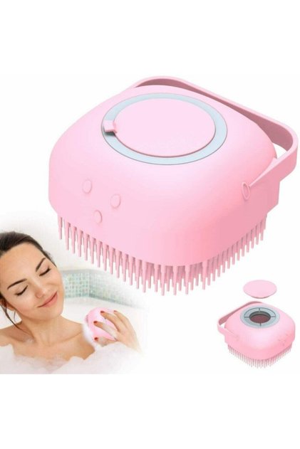 Bathroom Shower Pouch Soap Shower Gel Massage Brush with Chamber Loofah Pouch
