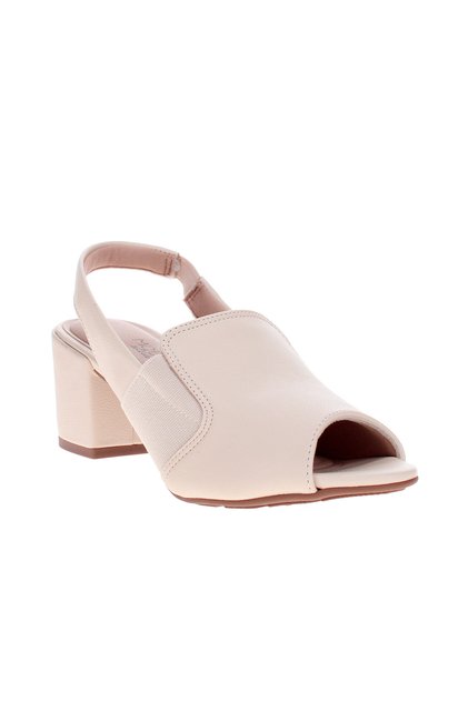 Ladies Mid Heel Sandals Cream | Made In Brazil