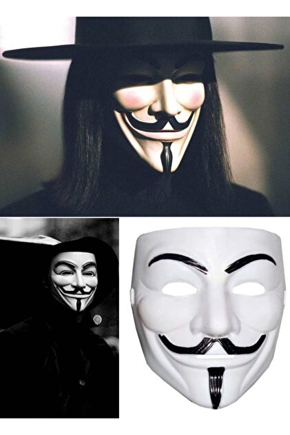 Genel Markalar V Mask Premium Vendetta Beyaz Maske (Guy Fawkes