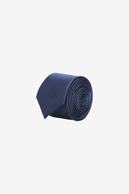 Men's Navy Blue-Light Blue Patterned Slim Tie