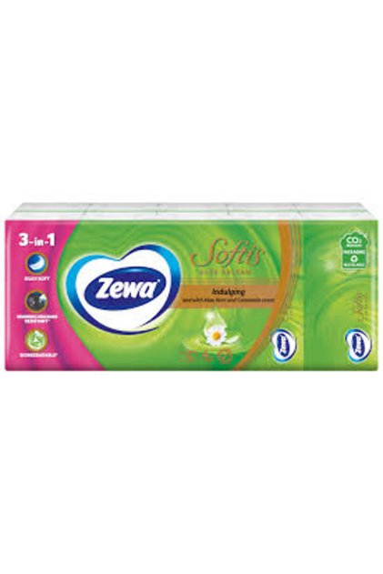 Μαντηλάκια μύτης Zewa Softis Aloe Balsam, 4 στρώσεις, 10 συσκευασίες