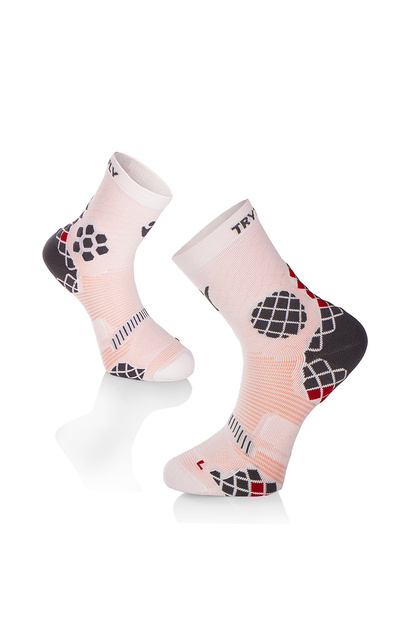 Sosete compresive pentru sport COMPRESSION SOCKS White Grey