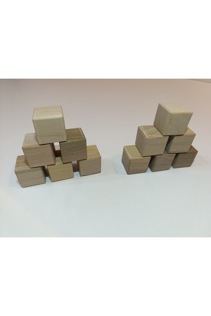 Wooden Cube Blocks 3X3X3 cm Game, Decor - 12 Pieces