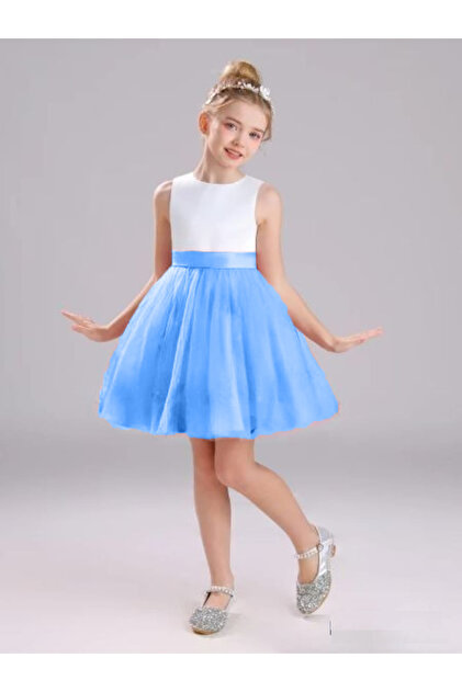 dress white top blue bottom Nellie Drop Waist Maxi Dress in Blue main image 1