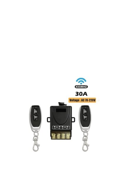 Безжичен релеен превключвател, 220V, 30A, черен, 2 дистанционни
