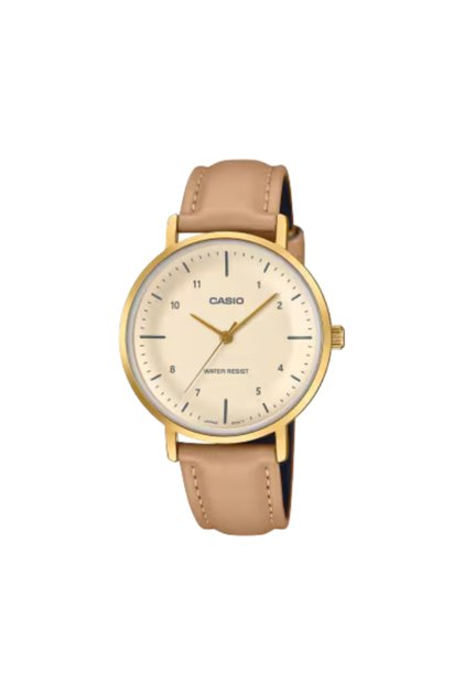 CASIO Women's Analog Beige Dial Watch - LTP-VT03GL-4BDF