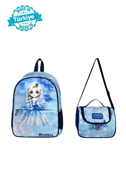 Combination Ice Girl Themed Kindergarten Bag and Thermal Lunch Bag Set