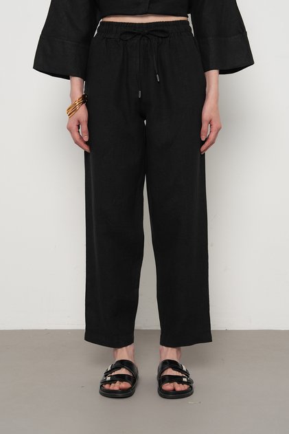 Women's 100% Linen Comfortable Fit Solid Color Pants
