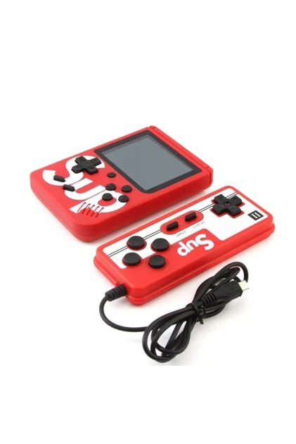 Consolă portabilă de jocuri retro SUP 400 în 1, cu joystick, ecran color de 3.0 inch, culoare roșie