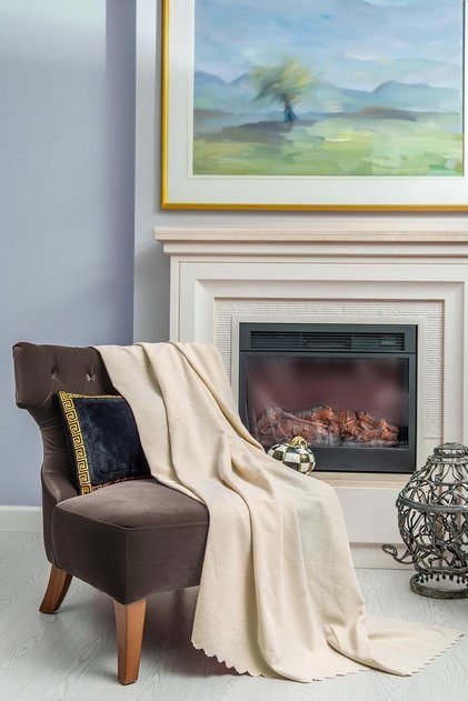 Microfiber Chenille Single Seat Cover Armchair Reversible 110X175 cm (2 Pieces) Cream