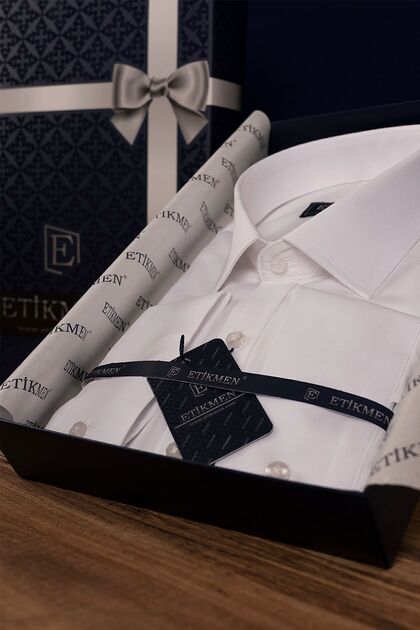 Imported Satin White Shirt with Gift Box