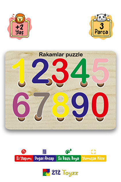 212toyzz Ahşap Puzzle Alfabe Set 3'ü 1 Arada Alfabe-geometri