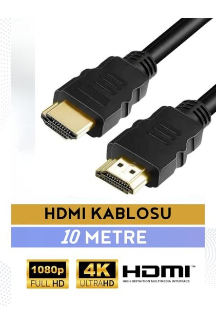 10 Metre HDMI Kablo 1080p FULL HD | Hdmı 1.4V Ses ve Görüntü Kablosu 10 MT