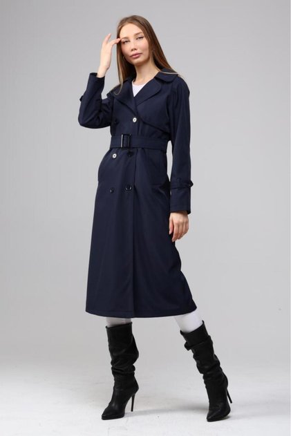 Single Cap Long Raglan Sleeve Trench Coat-cap