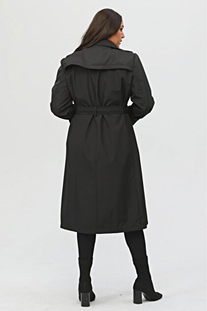 ジャケット・アウター ladmusician 2016aw over size trench coat Jamila Long Plus Size Women's Lined Trench Coat- Trendyol