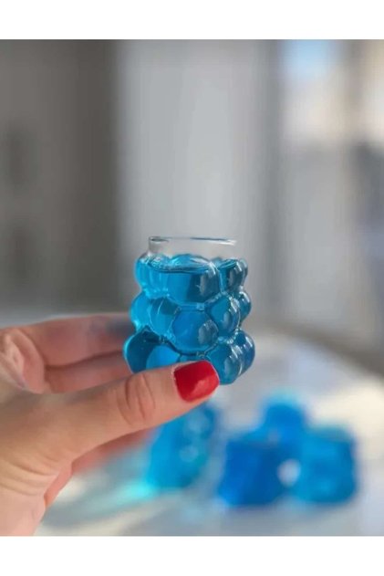 6 Pieces (6Pcs) Bead/Grapes Coffee Side Glass Pinterest (75ml)