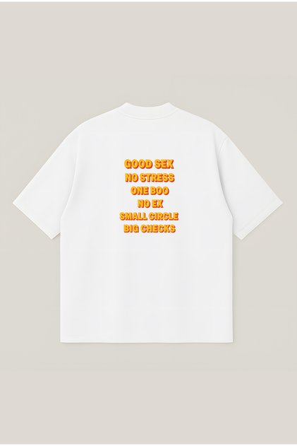 No Stress Unisex 100% Organic Cotton Thick Textured Oversize Crew Neck T-Shirt