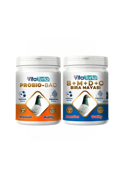 Vita Turka B+M+D+C Bira Mayası ve PROBIO-BAC Probiyotik 500gr | Güvercin Sağlığı ve Performansı