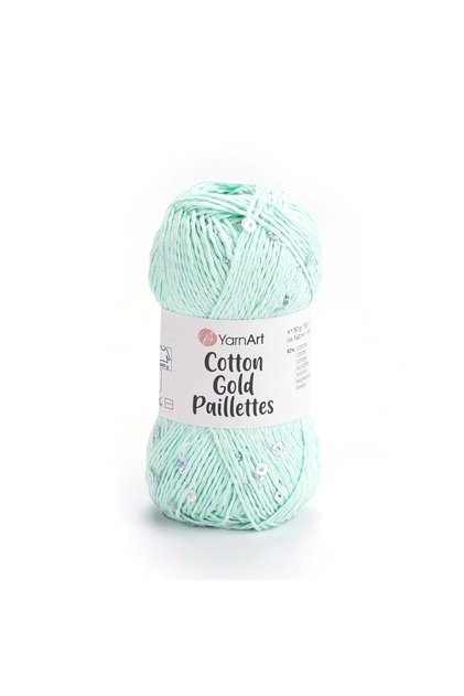 Cotton Gold Paillettes Açık Yeşil 7112 Işıltılı Pullu El Örgü İpi