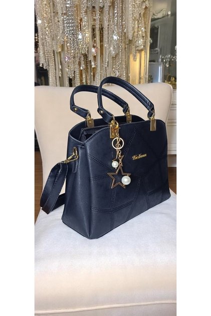 Black Butterfly Charm Detailed Women's Shoulder Bag