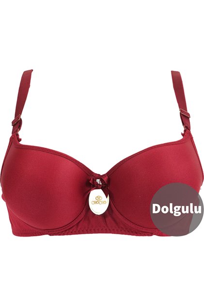 Kadın Balenli Dolgulu Bordo Sütyen