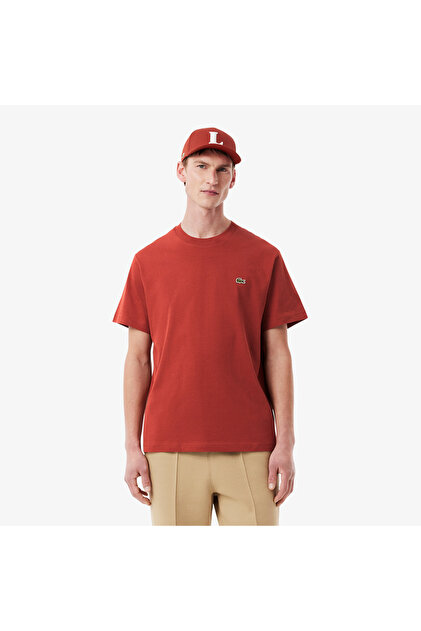 Lacoste Erkek Classic Fit Bisiklet Yaka Koyu Kırmızı T-Shirt