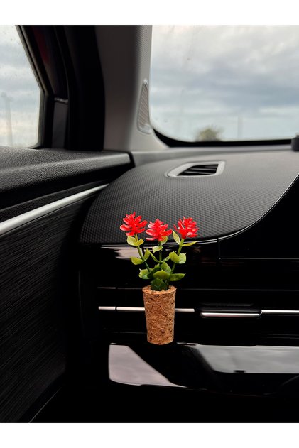 Dekoratif Mini Oto Kokusu|el Yapımı Mantar Saksı Çiçek Klima Süsü|difüzör Klipsli